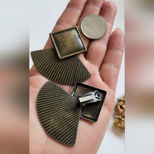 Vintage Brass Clip-On Earrings